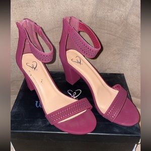 Burgundy Windsor heels.